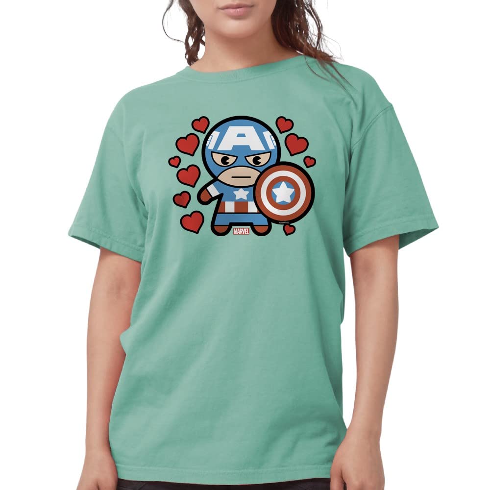 Captain America Hearts Graphic T-Shirt - Soft & Comfortable Cotton Tee for Men & Women - Perfect for Casual Wear, Superhero Fans, and Marvel Movie Nights