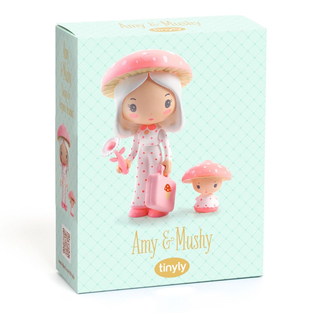 Djeco Tinyly Amy & Mushy - Adorable Miniature Figurines for Kids' Playtime, Collectibles & Room Decor | Perfect for Storytelling, Imaginative Play & Gifts