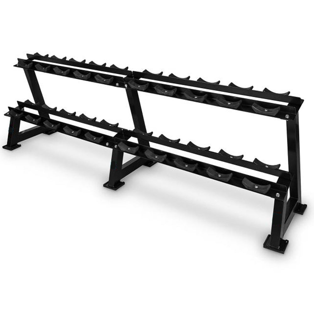 2-Tier Dumbbell Rack for Home Gym - Heavy Duty Weight Storage Organizer for Dumbbells, Kettlebells & Fitness Equipment - Perfect for Garage, Basement & Home Workout Spaces