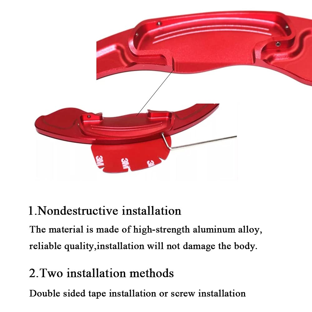 Rifoda Aluminum Alloy Steering Wheel Shifter Paddles Extension Compatible with Honda Civic 2016-2021, Accord 2013-2020, CR-V - 2PCS Red Interior Decoration Accessories | Enhance Driving Experience & Sporty Look