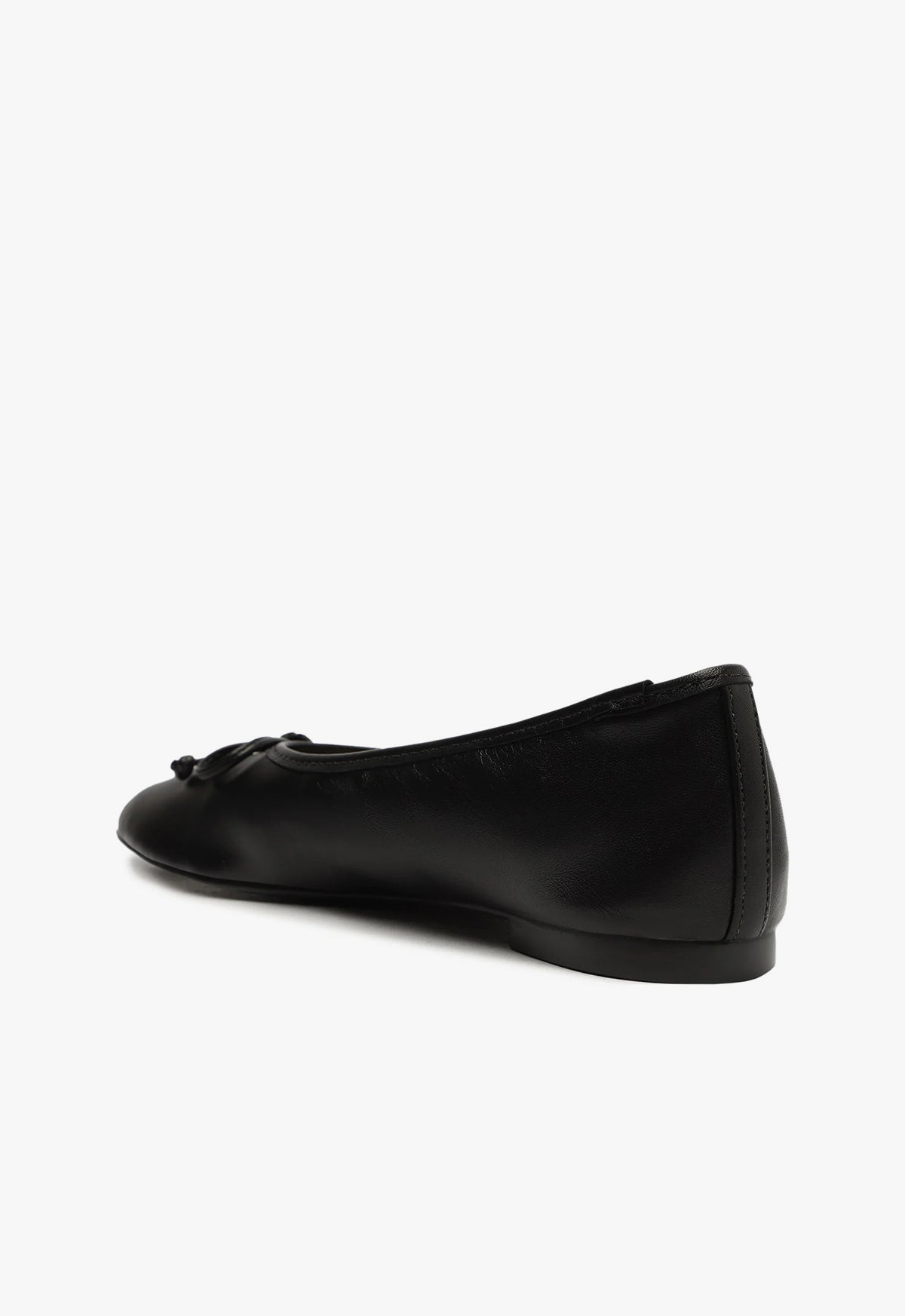 Arissa Women's Black Leather Ballet Flats - Comfortable Slip-On Shoes for Work, Travel & Casual Wear
