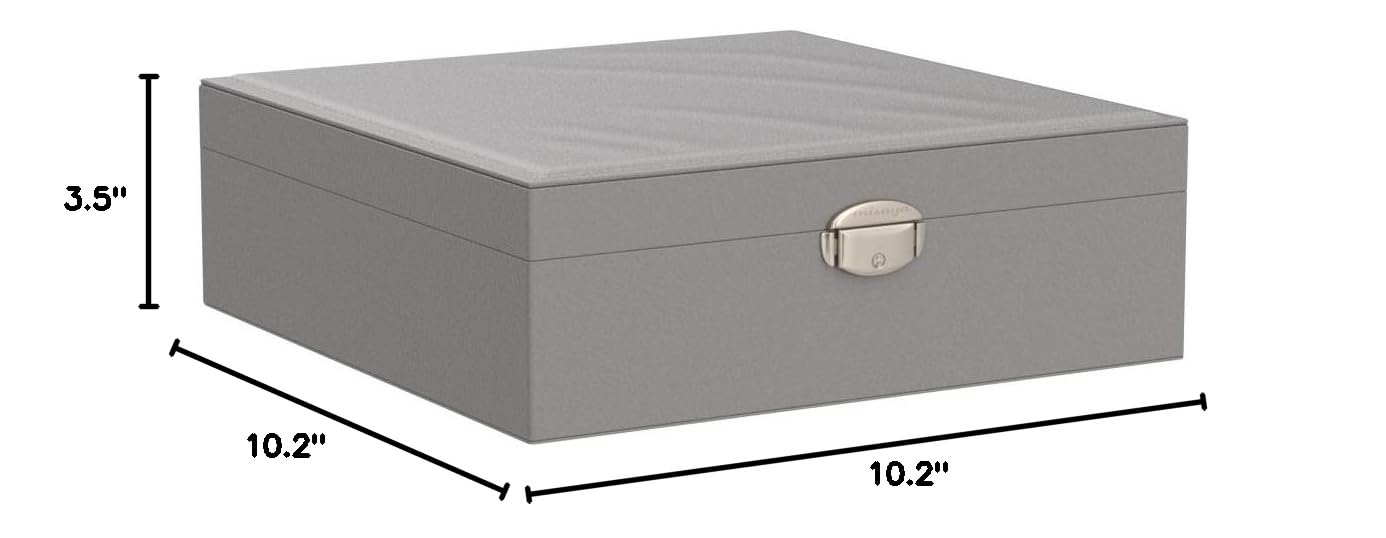 Misaya 50-Slot Jewelry Organizer Box for Women - Earring Holder for Rings & Necklaces - Perfect Gift for Mom (Grey) - Ideal for Travel, Home Storage & Jewelry Display