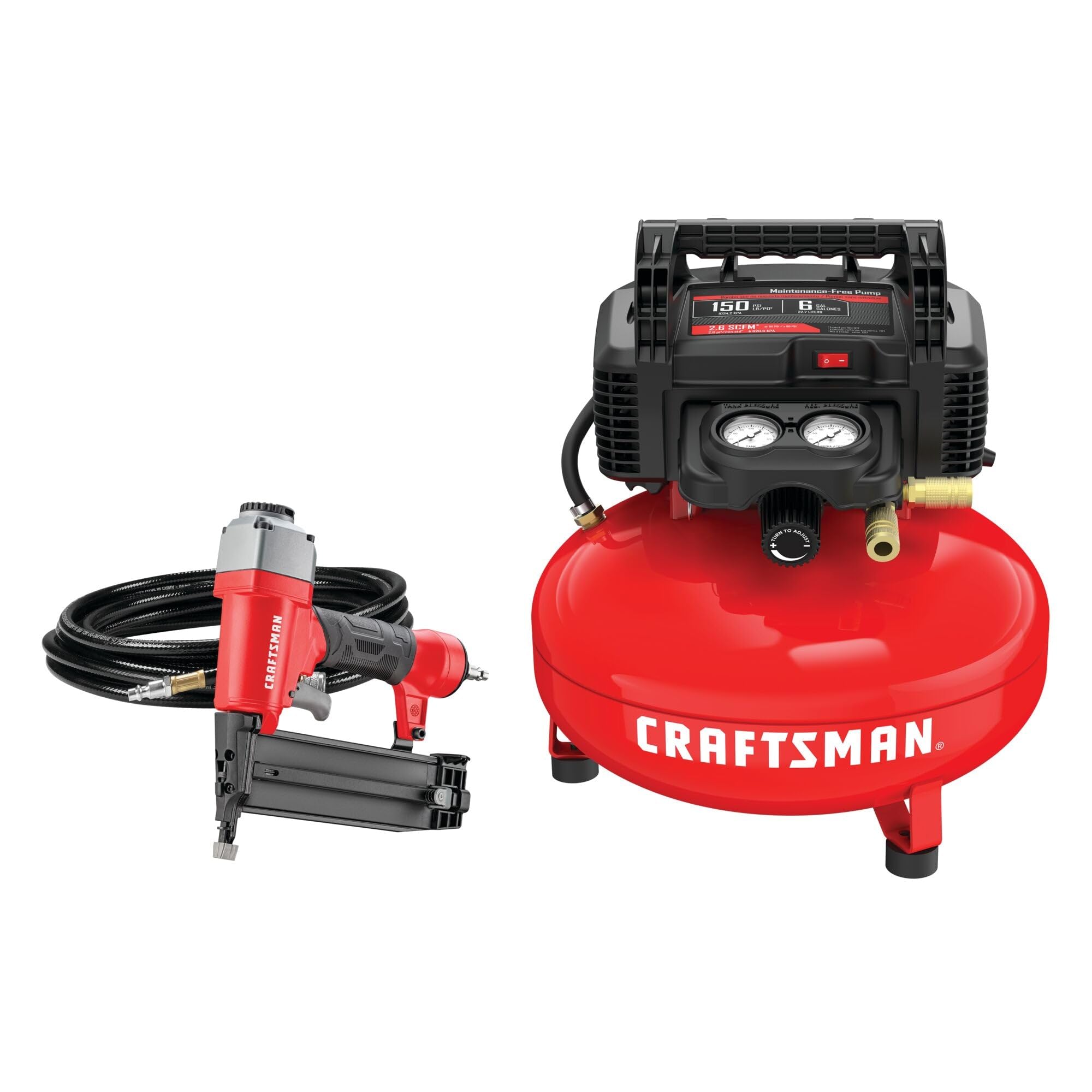 CRAFTSMAN 6-Gallon Air Compressor Combo Kit with 1 Tool (CMEC1KIT18) - Perfect for DIY Projects, Home Repairs & Garage Use