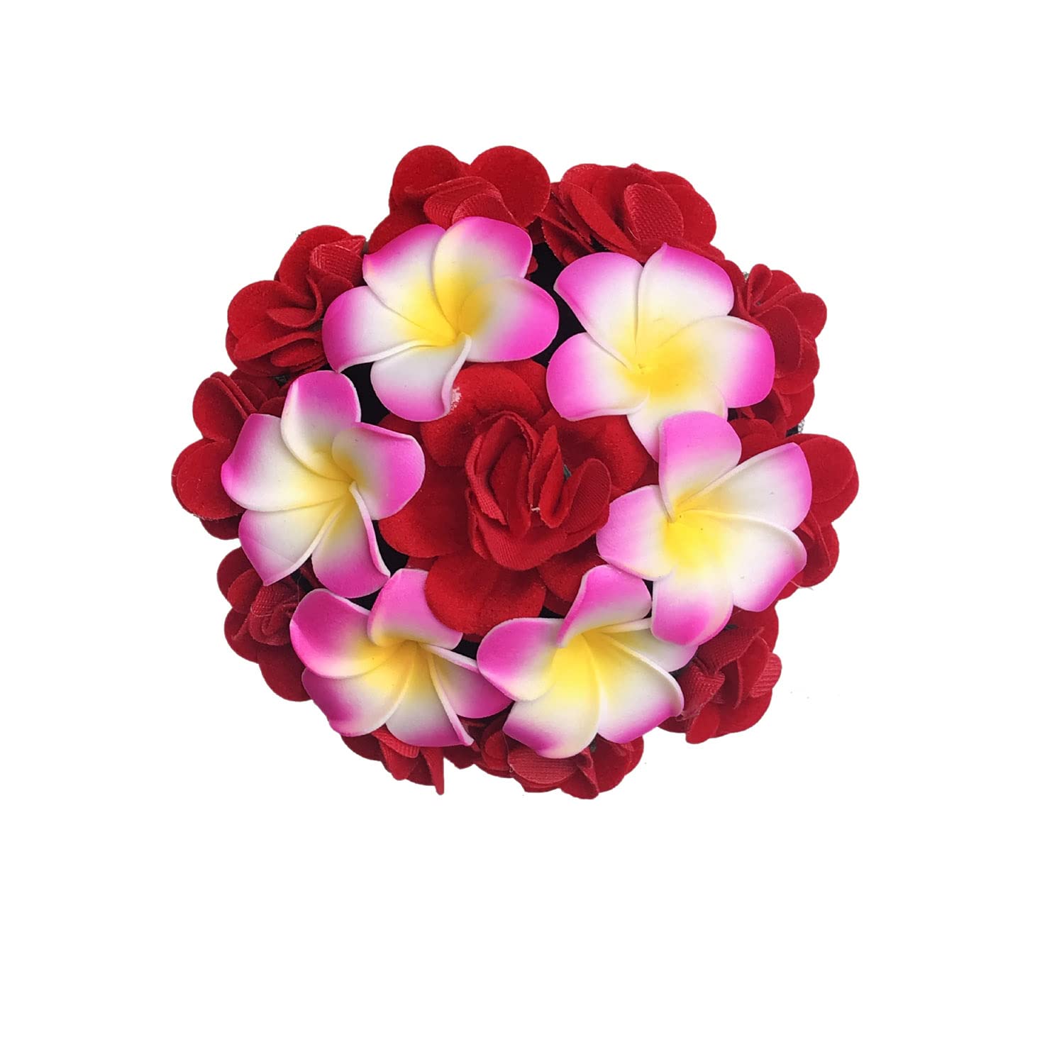 Gadinfashion™ Fabric Flower Juda Gajra Hair Bun - Women's Wedding & Party Hair Accessories (Multicolor, Pack of 1) - Perfect for Bridal, Festive & Special Occasion Hairstyles