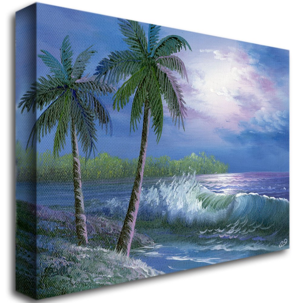 Trademark Art Moonlight in Key Largo Canvas Wall Art Print by Rio - Perfect for Living Room, Bedroom & Office Decor