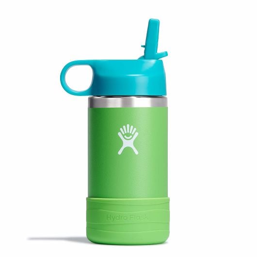 12 oz Kids Wide Mouth Water Bottle with Straw Cap - Leak Proof, BPA Free, Ideal for School, Sports & Outdoor Activities