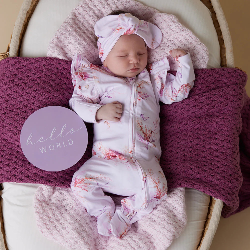 Snuggle Hunny Reversible Milestone Baby Photo Cards - Coral & Lilac for Newborn Photography, First Birthday, and Monthly Growth Tracking