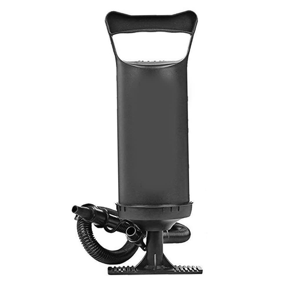 CurcKua Portable Hand Air Pump - Double Quick High Output Manual Pump with 3 Nozzles for Inflating Balls, Pool Floats & Air Mattresses | Compact Plastic Design for Travel, Camping & Emergency Use