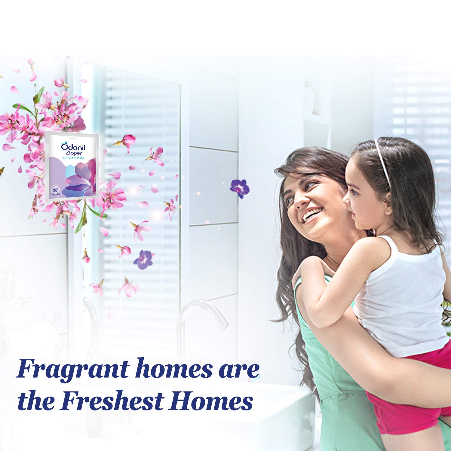 Odonil Bathroom Air Freshener Zipper Mix - 30g (10gx3) | Assorted Fragrance Pack | Long-Lasting Odor Eliminator for Bathroom, Toilet & Home | Germ Protection | Up to 30 Days Freshness | Perfect for Small Spaces, Offices & Travel Use