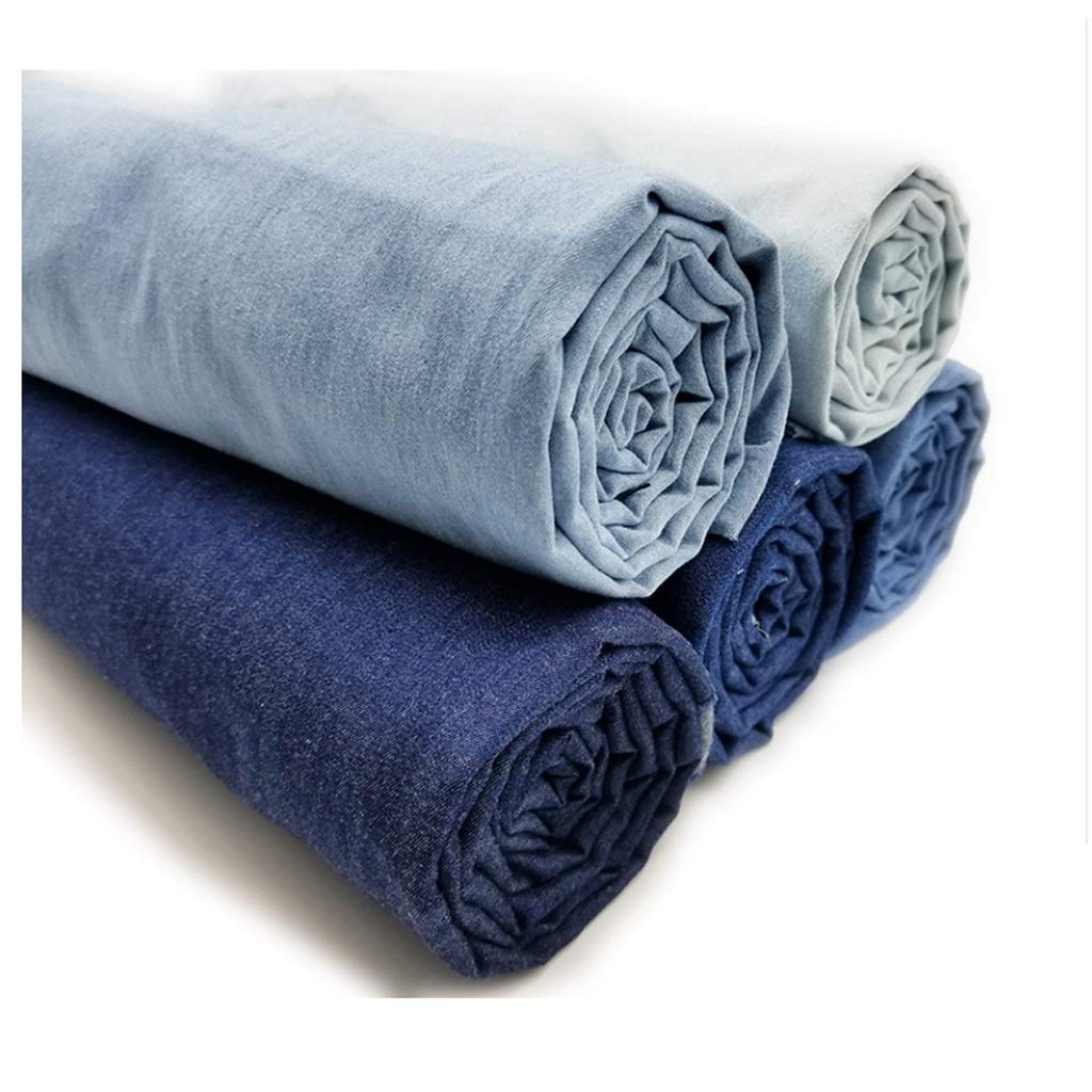 Premium Heavyweight Black Cotton Denim Fabric - 150cm Width (1.5X9M/4.92X29.5ft) for DIY Upholstery, Sewing, Curtains, Jackets & Aprons | Durable Hand-Stitched Material for Home Decor & Fashion Projects