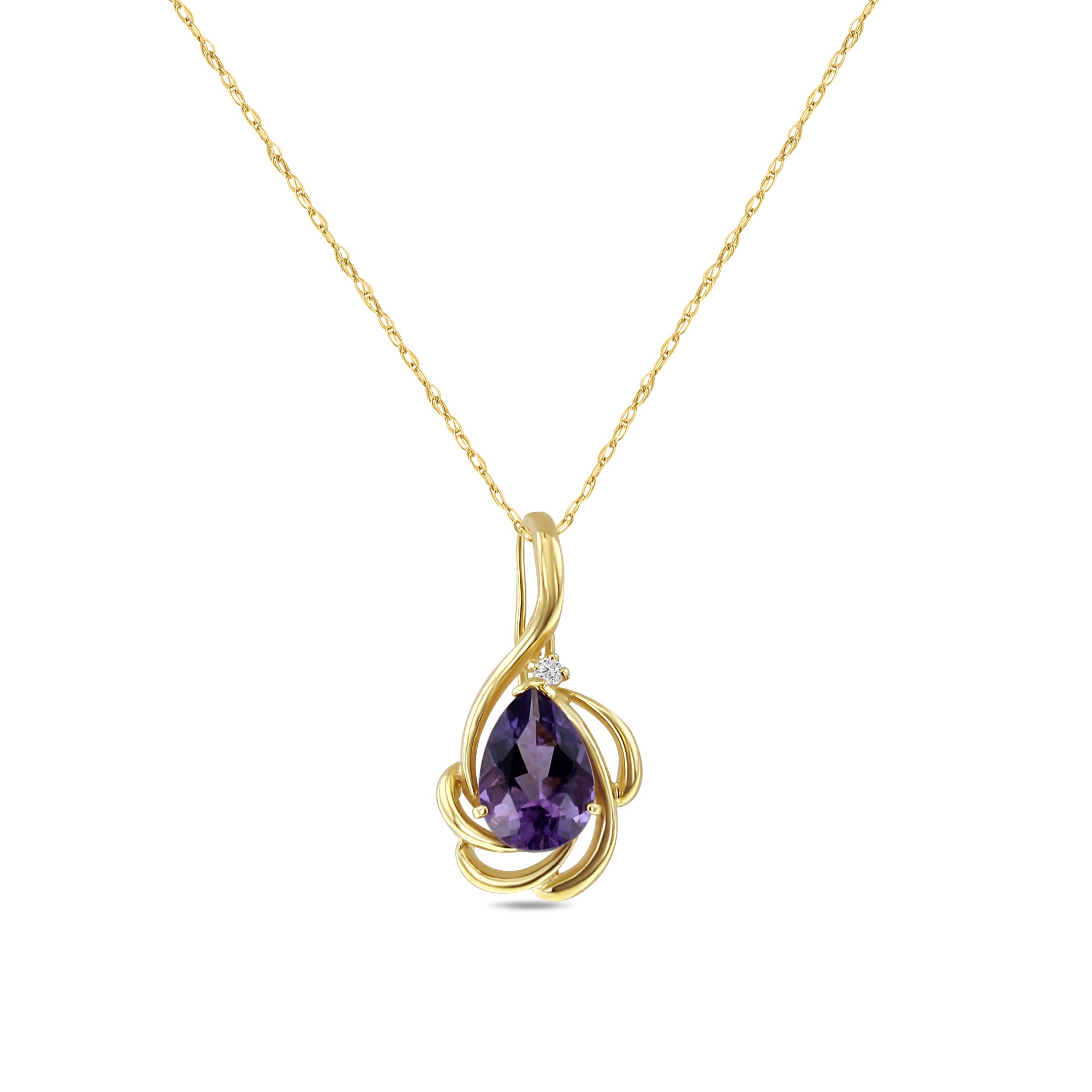 Elegant Pear Shaped Amethyst Pendant Necklace for Women | 925 Sterling Silver Jewelry Gift | Perfect for Weddings, Anniversaries & Special Occasions