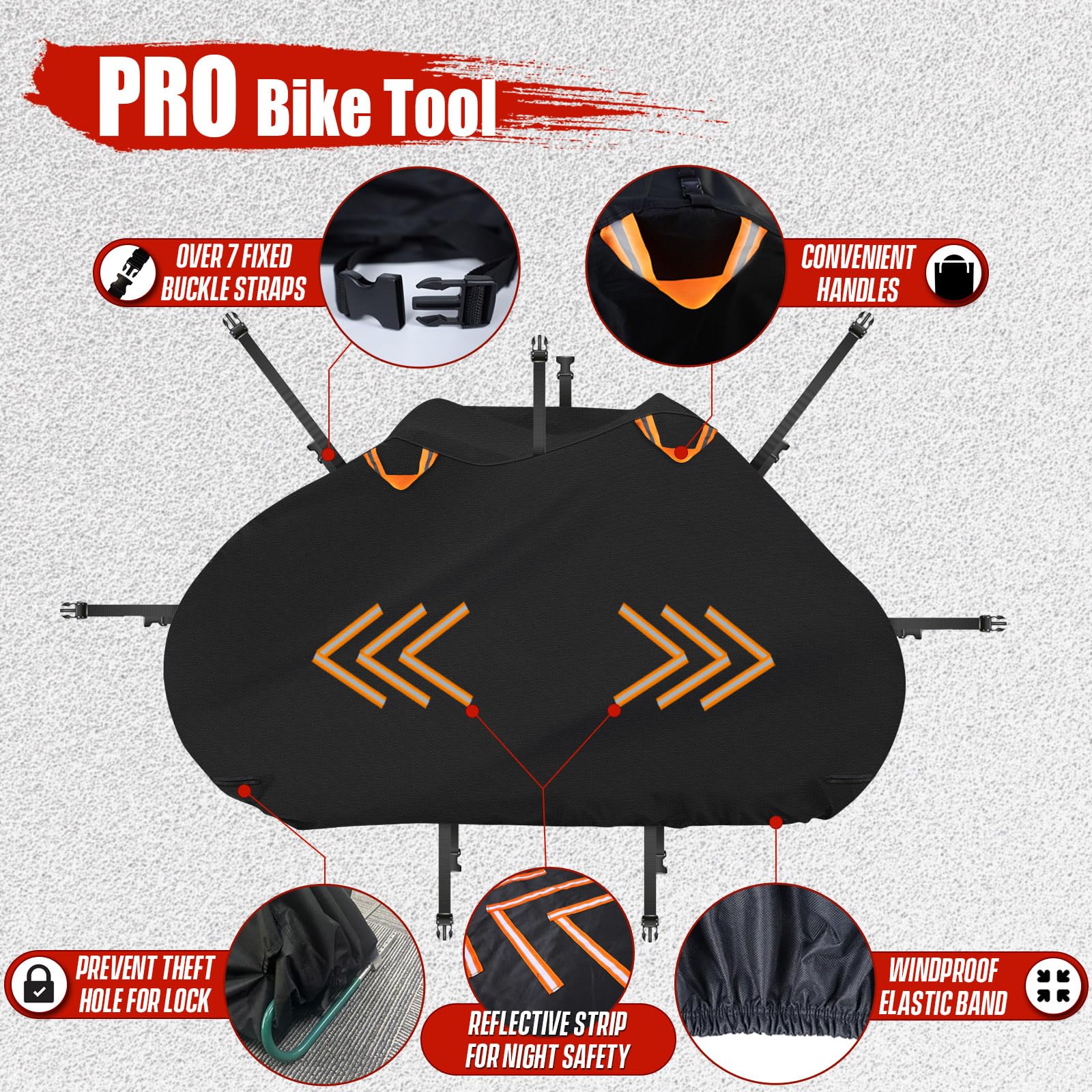ICLOVER Waterproof Bike Cover for 2 Bikes - 600D Heavy-Duty Bicycle Transport Cover for Rear Hitch Rack - Universal Fit Outdoor Travel Storage Protection - Perfect for Road Trips, Camping & Cycling Adventures