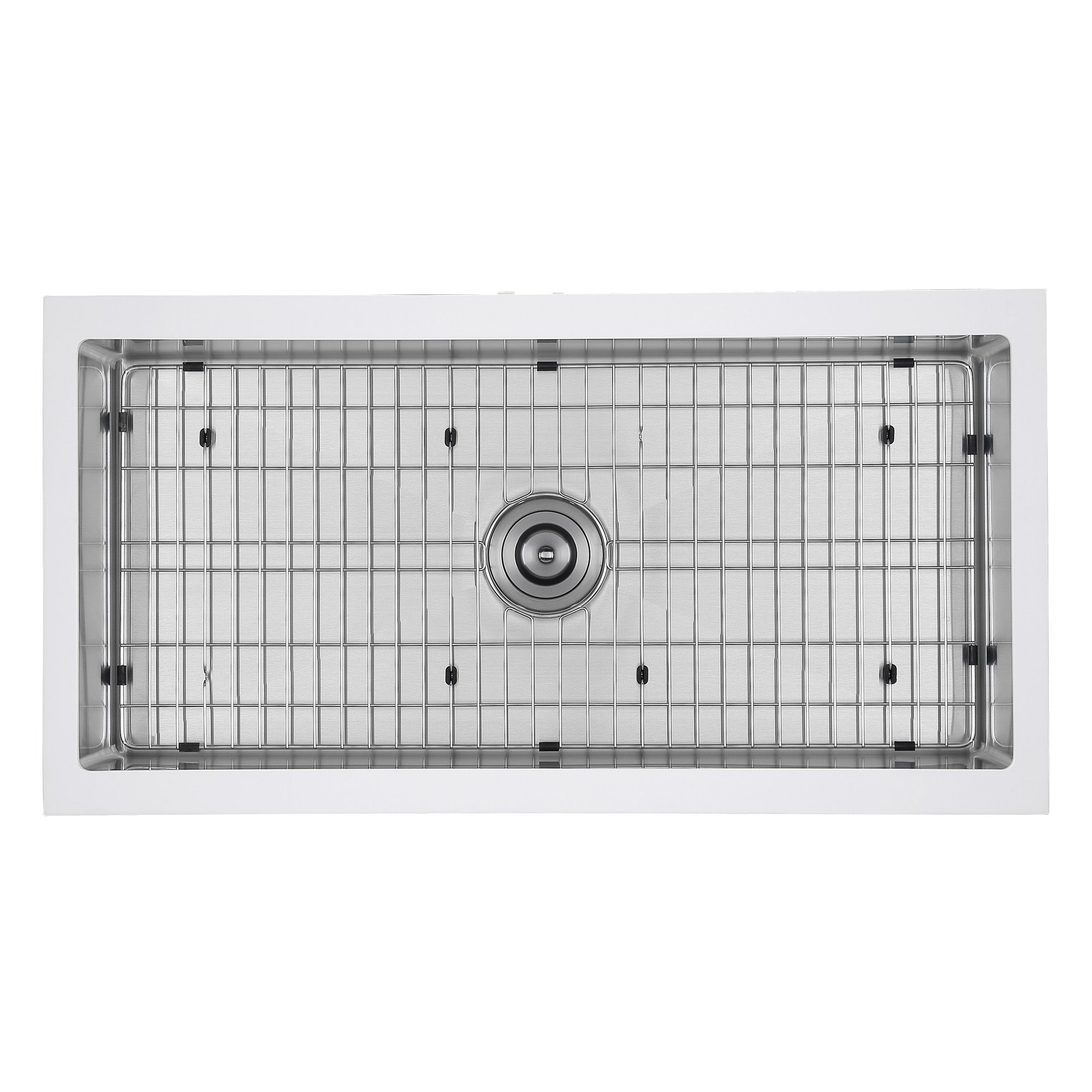 Ancona 36-Inch Undermount Single Bowl Farmhouse Apron Front Kitchen Sink - White & Stainless Steel for Modern Farmhouse & Rustic Kitchen Designs