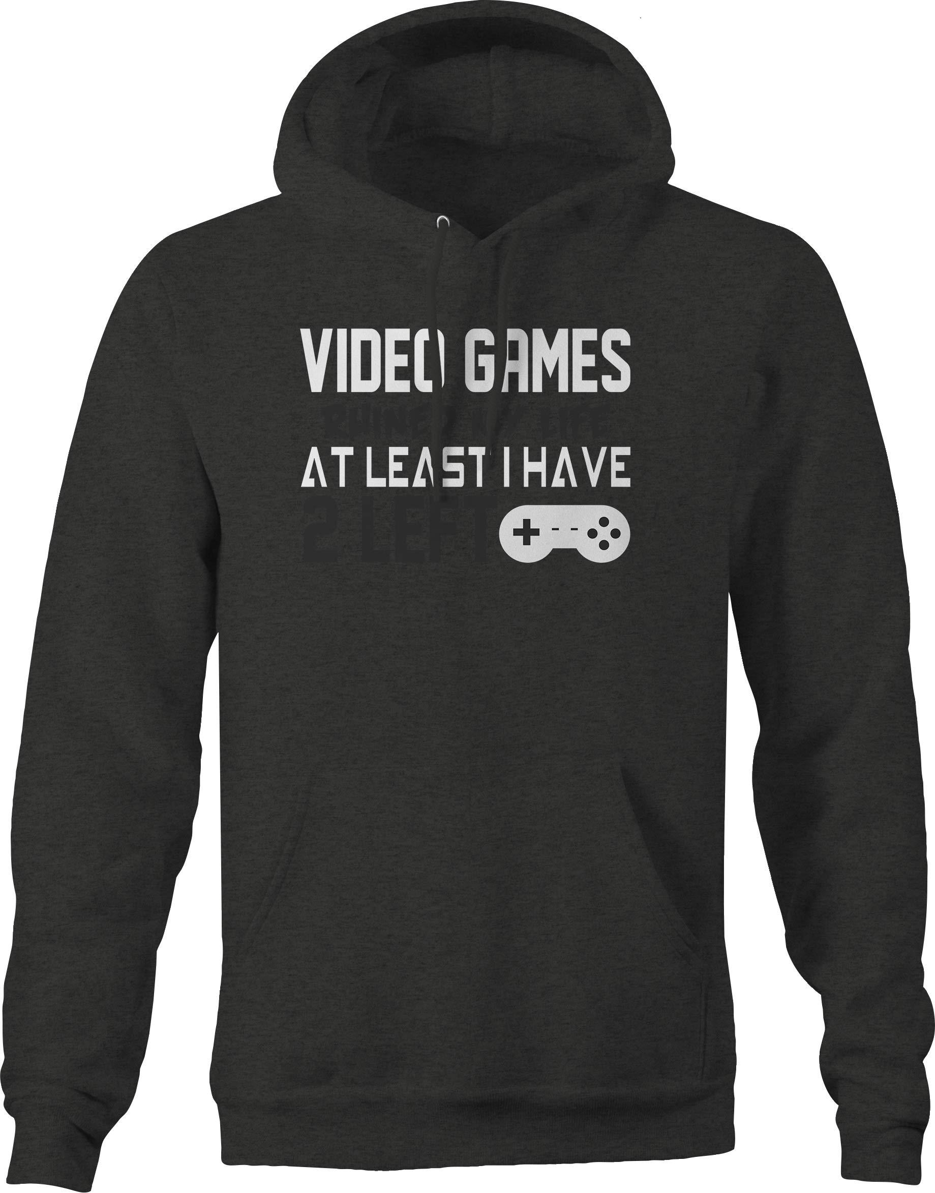 Video Games Ruined Life Controller Pullover Hoodie - Medium Dark Grey - Perfect for Gaming Nights & Casual Wear