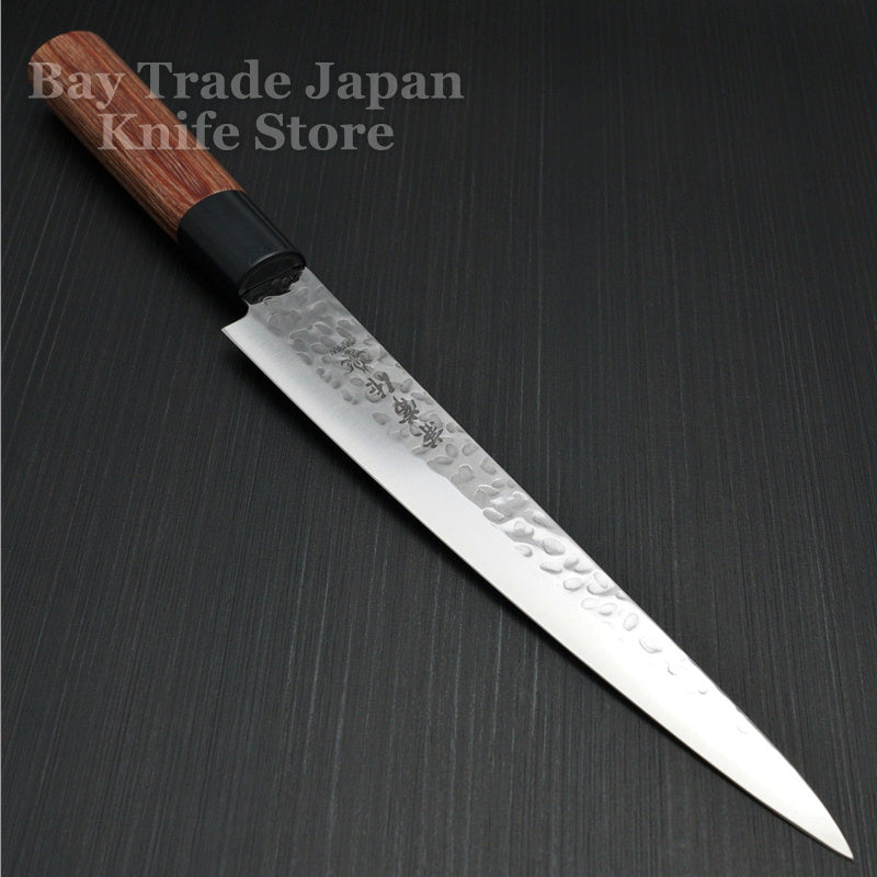 Kanetsune Seki Hammered Finish DSR 1K6 Sujihiki Slicer Knife 210mm - Japanese High Carbon Steel Kitchen Knife for Sushi, Meat & Deli Slicing - Perfect for Chefs & Home Cooking