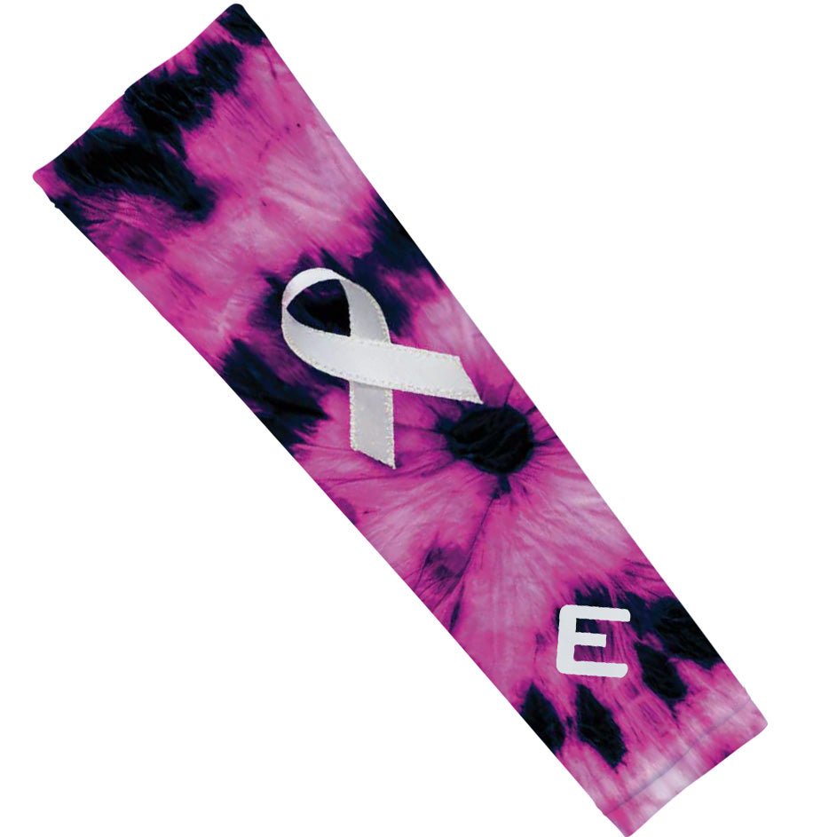 Pink Tie Dye Arm Sleeve for Women - Breast Cancer Awareness Support - UV Protection & Moisture Wicking for Sports, Running, and Outdoor Activities
