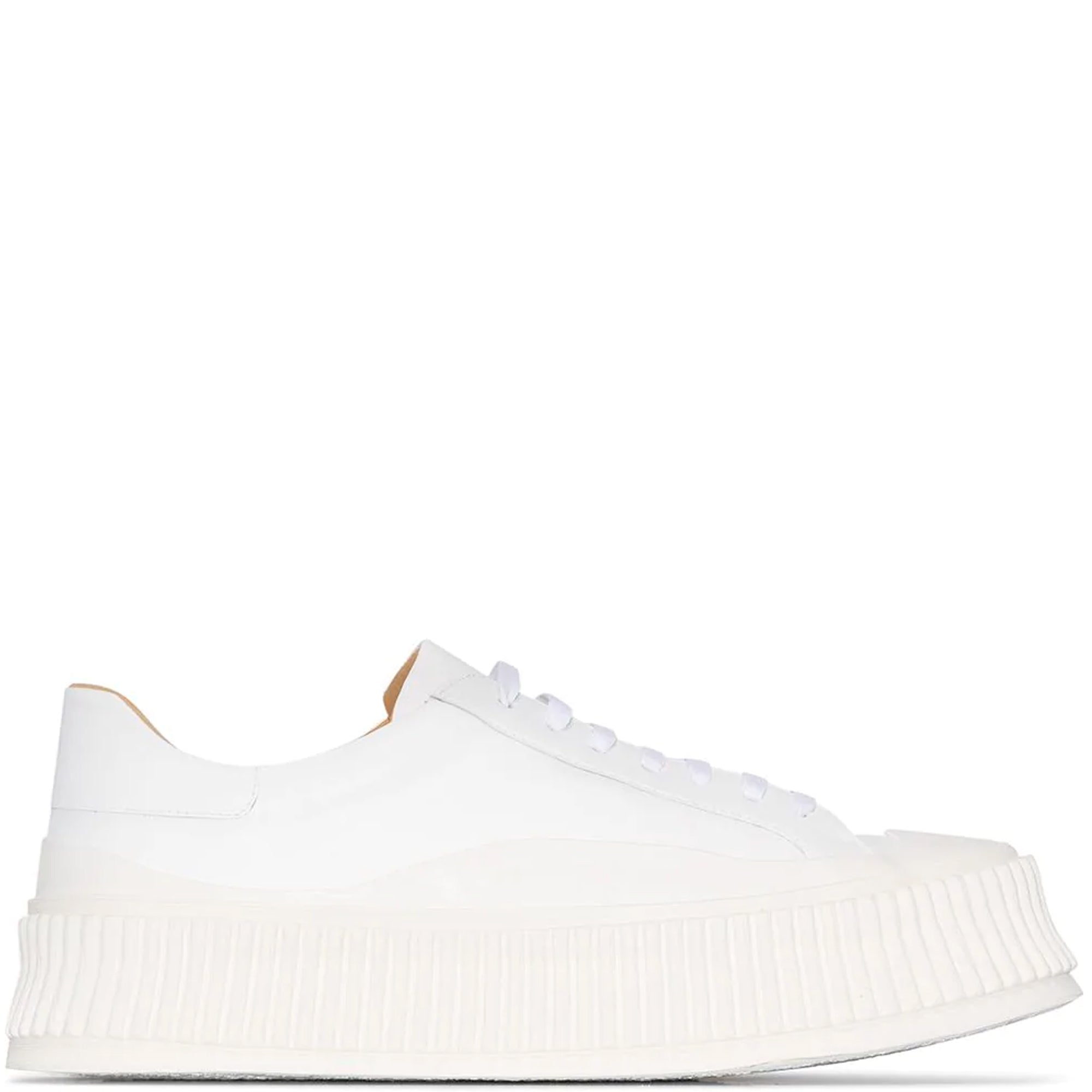 Premium White Ribbed Sole Lamb Trainer Shoes - Comfortable & Stylish for Casual Wear, Gym, and Everyday Fashion