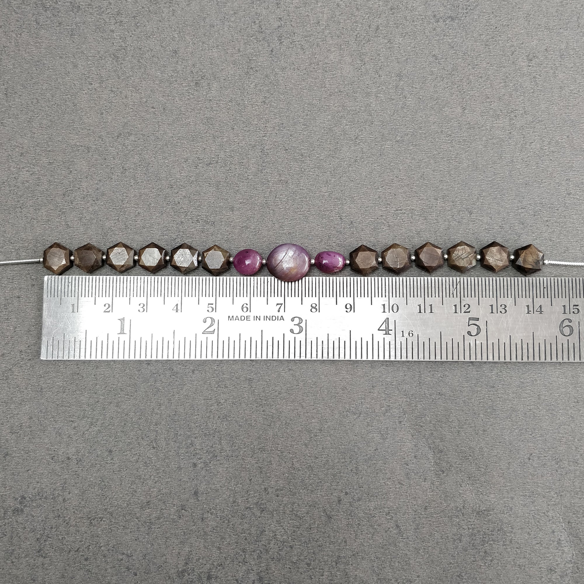 Natural Chocolate Sapphire & Star Ruby Gemstone Cabochon Loose Beads - 55.10cts Hexagon & Oval Shape (9x8mm to 13x11mm) for Jewelry Making, DIY Crafts, and Healing Crystal Collections - Perfect for Necklaces, Bracelets, and Meditation Accessories
