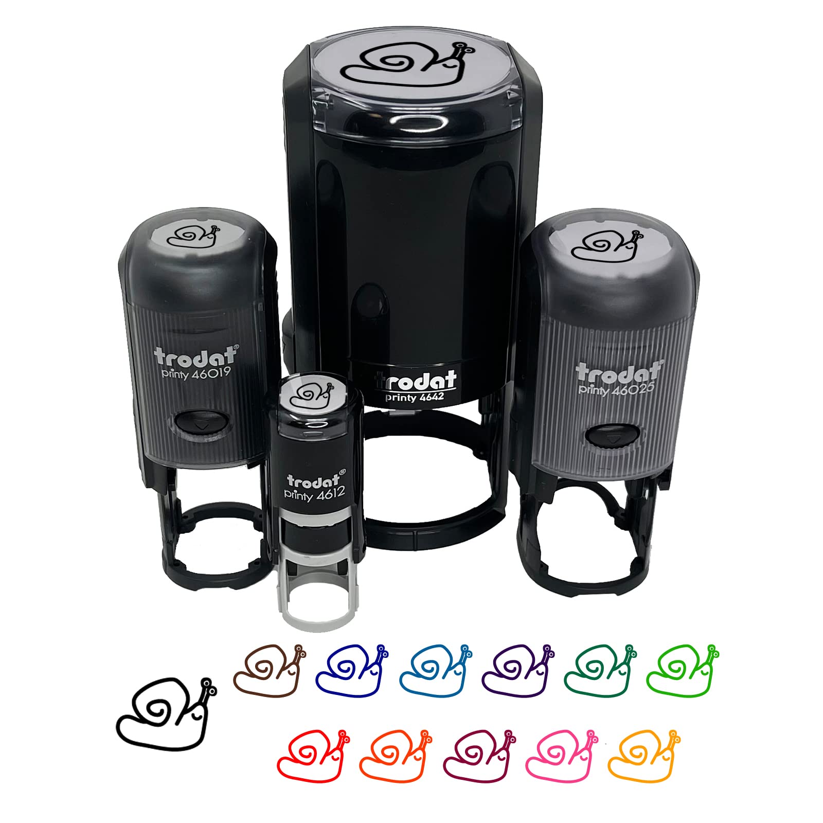 Snail Doodle Self-Inking Rubber Stamp - 1 Inch Medium Size with Black Ink - Perfect for Crafting, Planner Decoration, Scrapbooking & DIY Projects