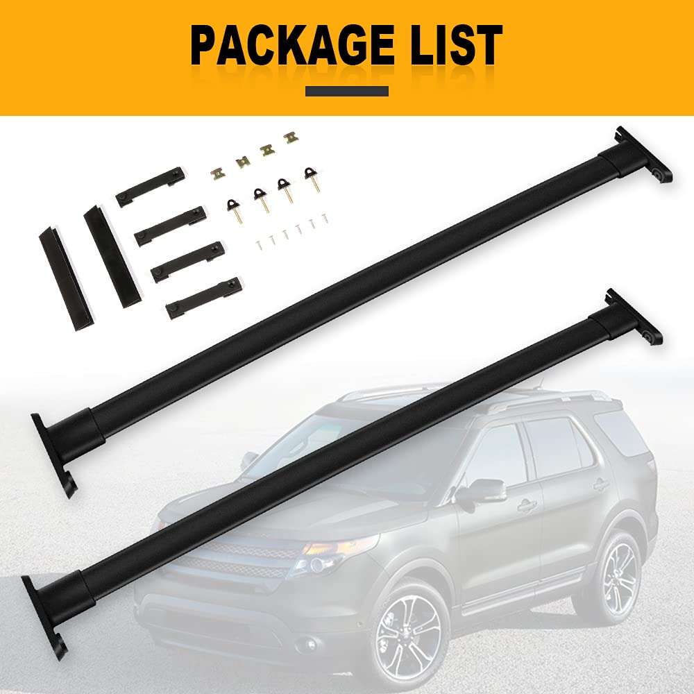 OCPTY Black Aluminum Roof Rack Crossbars Cargo Carrier for Ford Explorer 2011-2015 - Heavy Duty Luggage Rack for SUV | Perfect for Camping, Road Trips & Outdoor Adventures