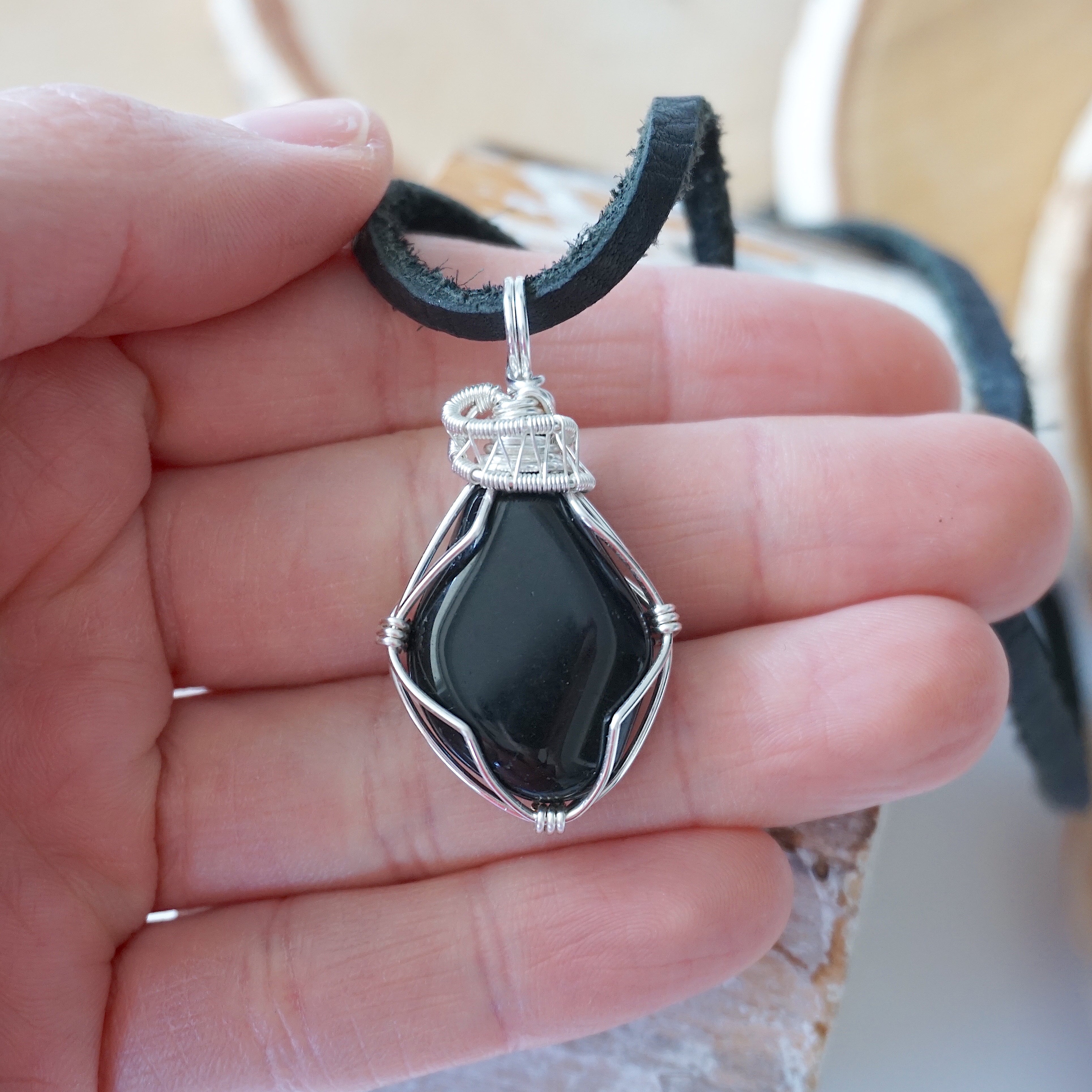 Black Onyx Pendant Necklace - Sterling Silver Plated Jewelry for Women, Gift for Her | Perfect for Everyday Wear, Special Occasions & Spiritual Healing