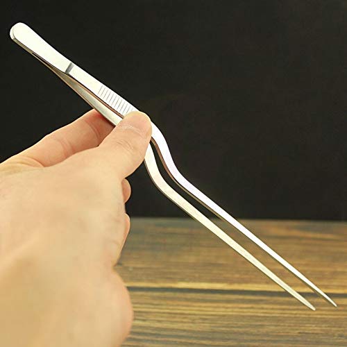 PYBH 26cm Stainless Steel Kitchen Tongs - BBQ Tweezer, Food Clip, Chef Utensil for Cooking, Grilling, and Picnic Outdoor Use