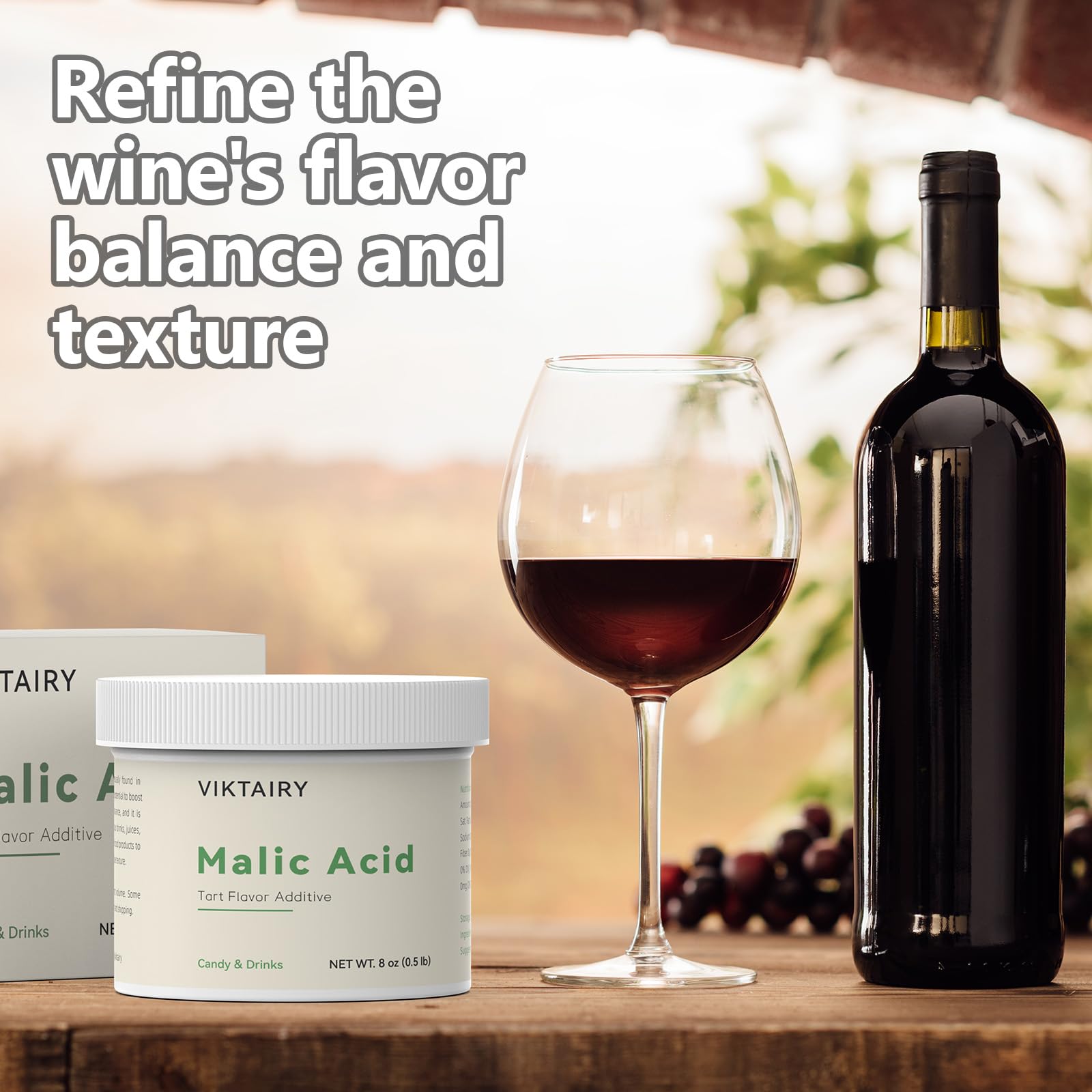 Premium 6 LB Food Grade Malic Acid Powder - Tart Flavor Enhancer for Sour Candy, Gummy Bears, Drinks, Baking & Winemaking | Perfect for DIY Treats, Homemade Beverages & Culinary Creations