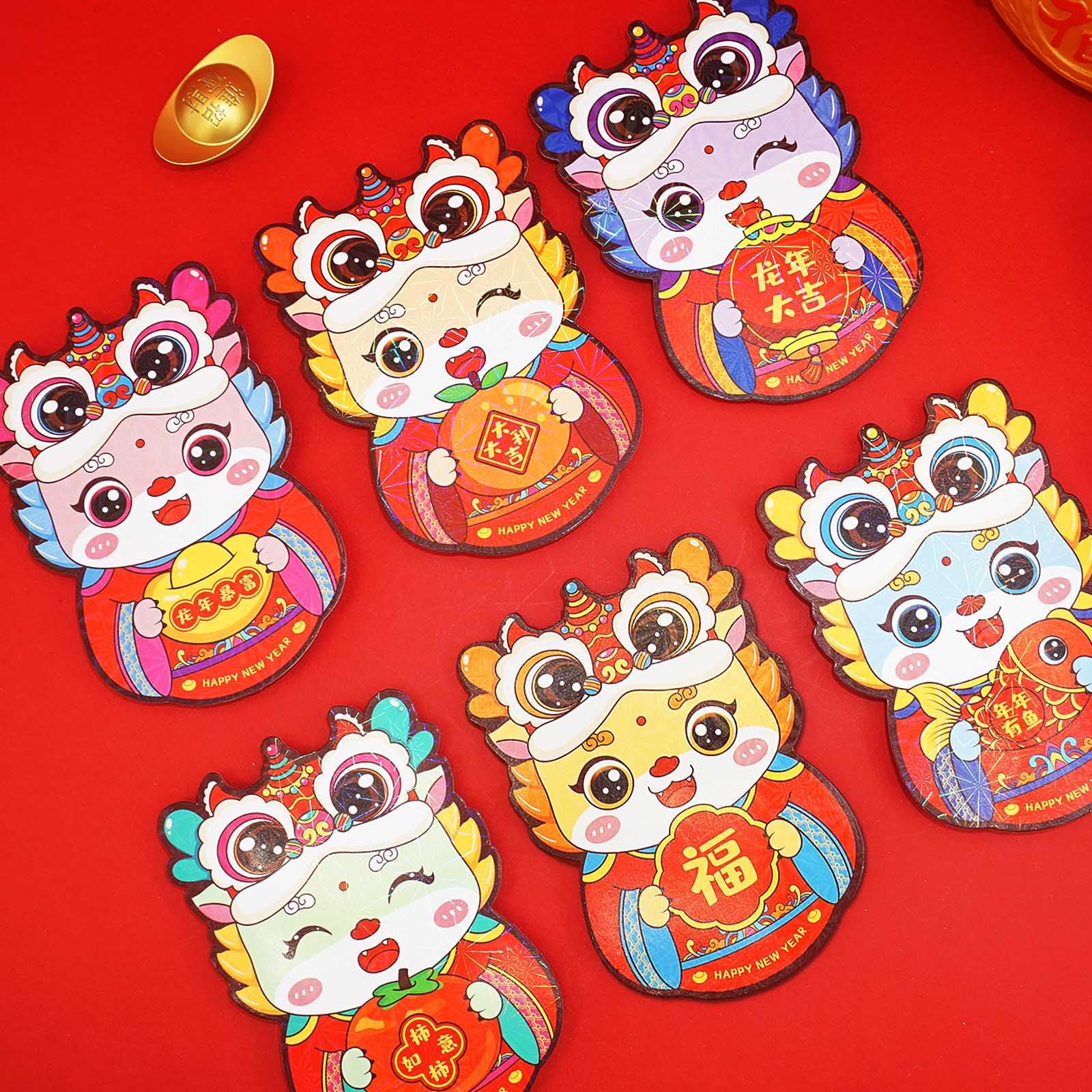 18 Pcs Chinese New Year 2024 Red Envelopes - Cute Dragon Design Lucky Money Envelopes for Lunar New Year Gifts, Spring Festival, Birthday & Wedding Celebrations (Hong Bao)