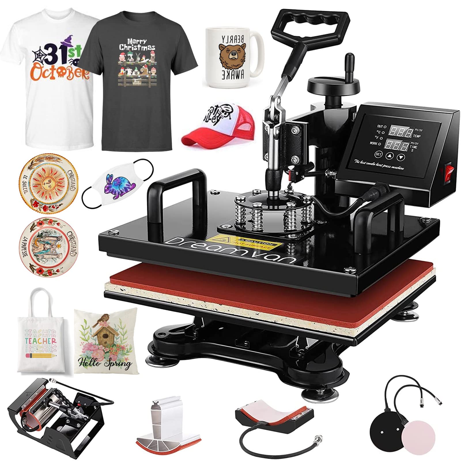 5-in-1 Digital Heat Press Machine 12x15