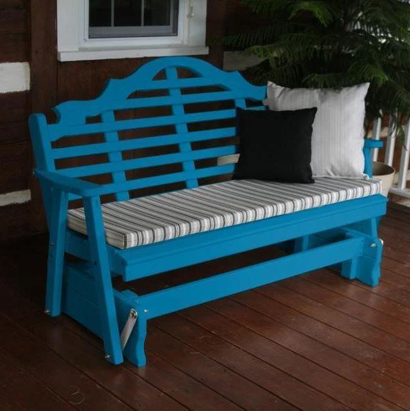 A & L Furniture Yellow Pine Marlboro Glider - Comfortable Wooden Porch Swing for Outdoor Relaxation, Garden, Patio, and Backyard Use