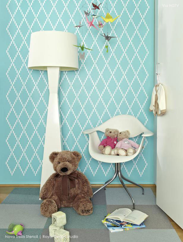 Nova Trellis Wall Stencil - Reusable DIY Painting Template for Home Decor, Nursery, Accent Walls & Furniture - Perfect for Bedroom, Living Room, Bathroom Makeovers