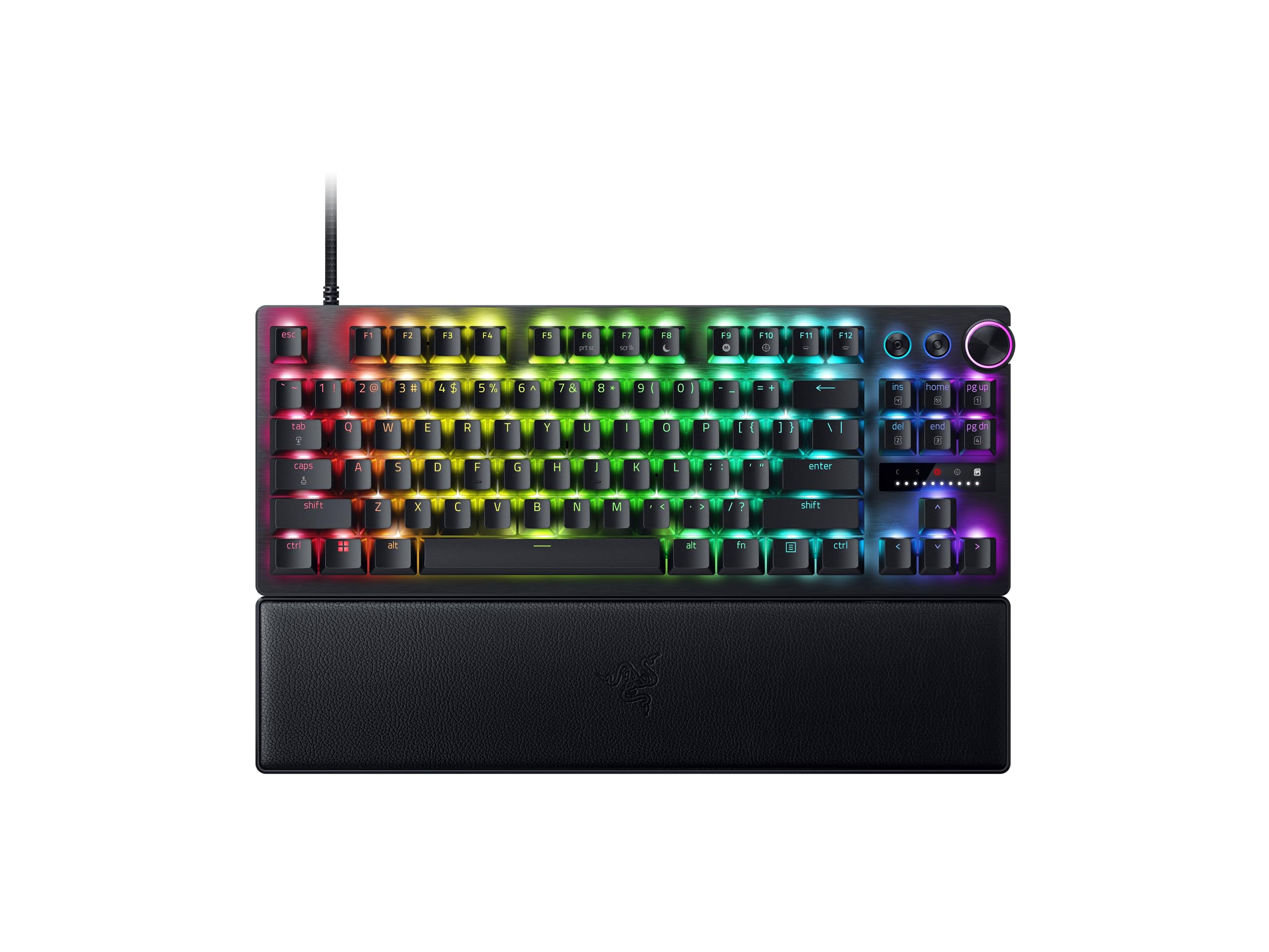 Razer Huntsman V3 Pro Tenkeyless Analog Optical Gaming Keyboard - Mechanical Esports Keyboard with Digital Rotary & Control Button, Textured Doubleshot PBT Keycaps (DE Layout, Black) | Perfect for Competitive Gaming & Professional Typing