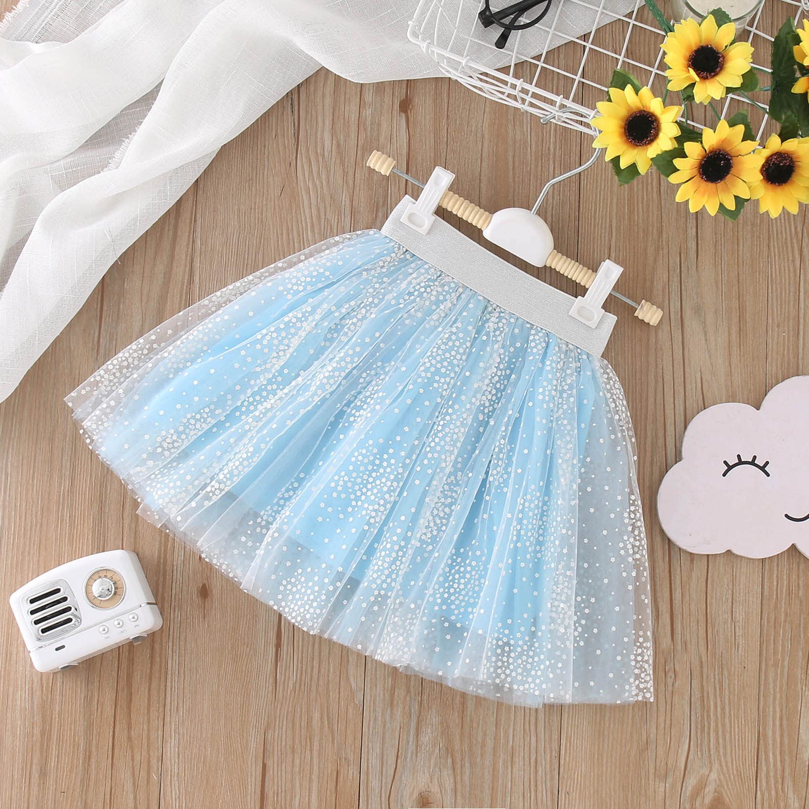 Sparkly Girls Sequin Tutu Skirt for Toddlers - Soft Tulle Ballet Dance Skirt, Birthday Party Outfit & Fashion Dress for Performances, Photo Shoots & Special Occasions