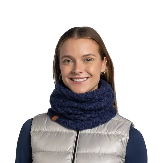 BUFF Knit Neckwarmer for Men & Women - Soft Winter Scarf for Running, Hiking & Outdoor Activities - Caryn Midnight Style - Cold Weather Essential Accessory