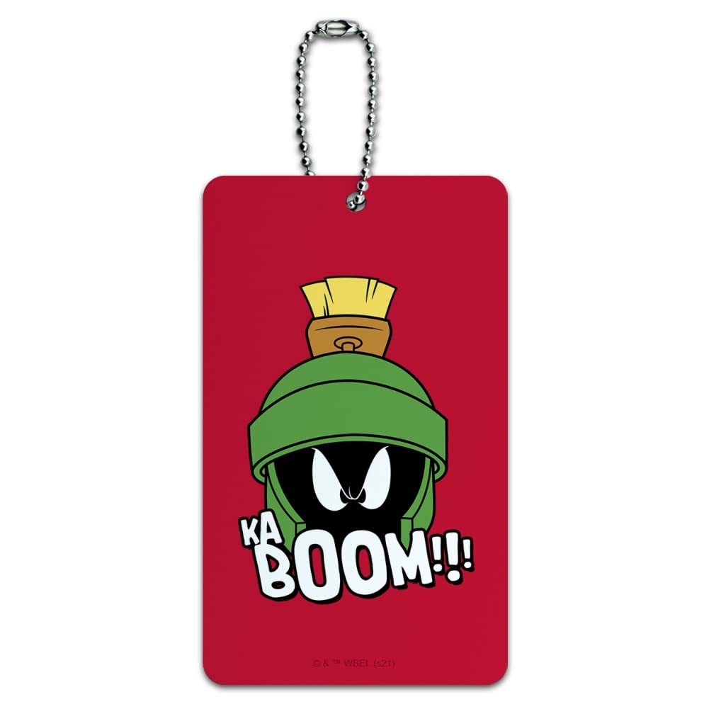 Looney Tunes Marvin The Martian Kaboom Luggage Tag - Durable Suitcase ID Card for Carry-On Bags - Perfect for Travel, Airports & Vacation Identification
