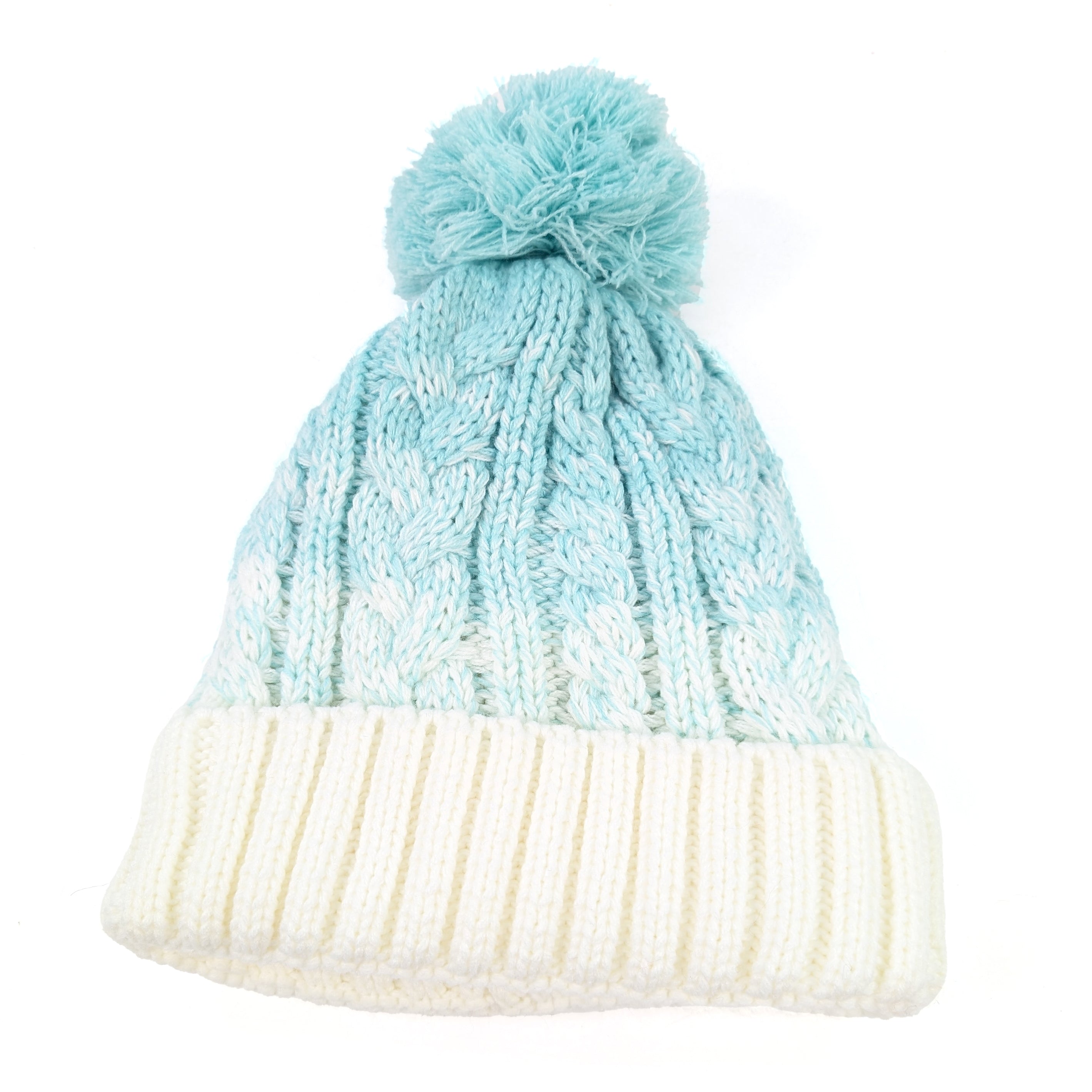 Blue Ice Cream Bobble Hat - Cute Winter Beanie for Women & Men - Soft Knit Hat for Cold Weather, Outdoor Activities & Fashion
