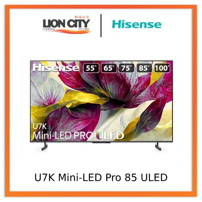 Hisense U7K 85-Inch Mini LED PRO ULED 4K Smart TV with Dolby Vision - Perfect for Home Theater & Gaming