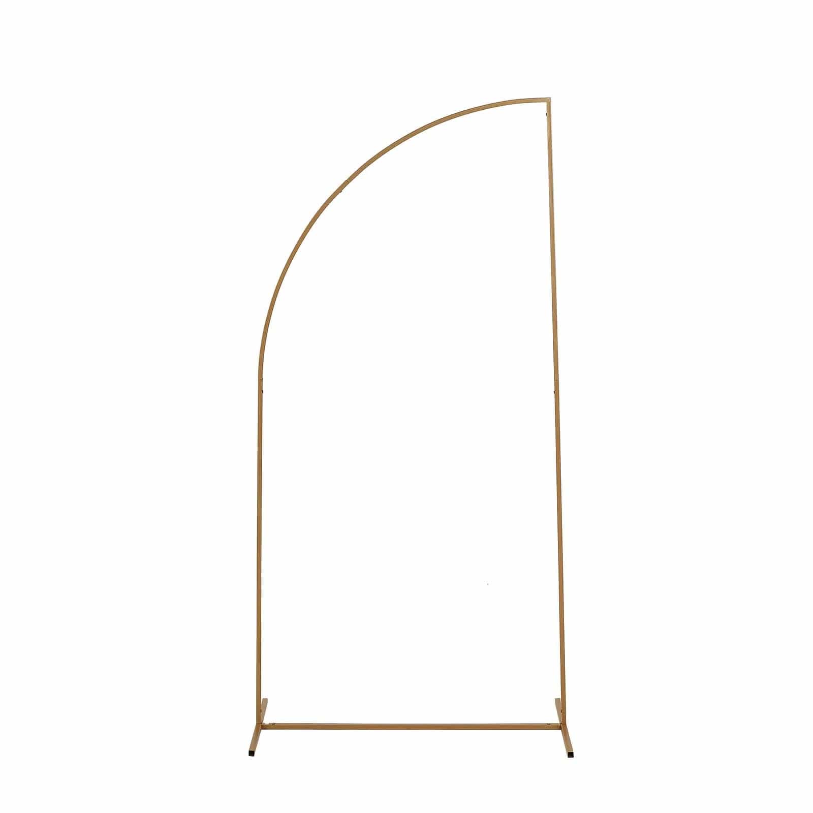 Half Moon Metal Floral Display Frame - Gold Wedding Arch Backdrop Stand for Outdoor Ceremonies, Photo Shoots & Garden Decor