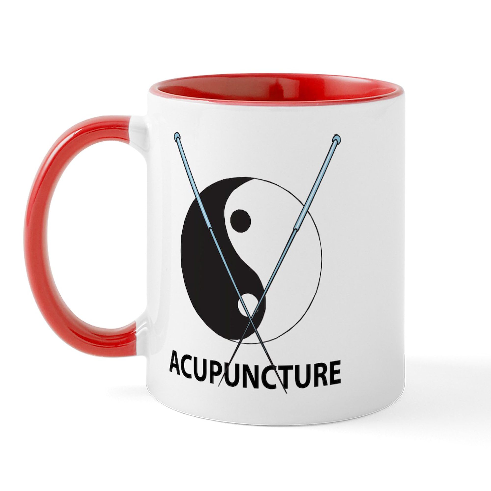 Acupuncture Design Ceramic Coffee Mug 11 oz (325 ml) - Funny Gift for Acupuncturists, Perfect for Tea, Coffee & Office Use