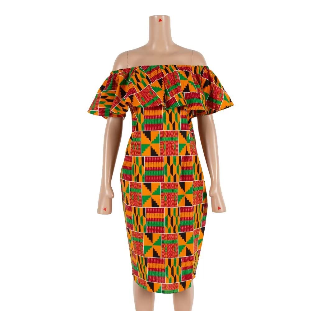 **African Dresses for Women – Dashiki Off-Shoulder Traditional Dress Plus Size – Perfect for Cultural Events, Weddings & Parties**