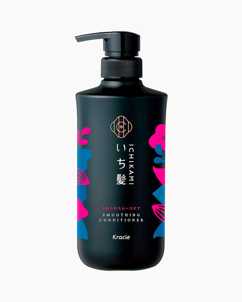 Kracie Ichikami Smoothing Care Conditioner with Pump - Hydrating & Nourishing Hair Treatment for Soft, Silky Hair - Perfect for Daily Use at Home or Salon