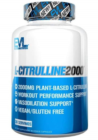 EVLution Nutrition L-Citrulline 2000mg - 90 Vegan Capsules for Muscle Growth, Workout Recovery & Nitric Oxide Boost | Pre-Workout & Post-Workout Supplement