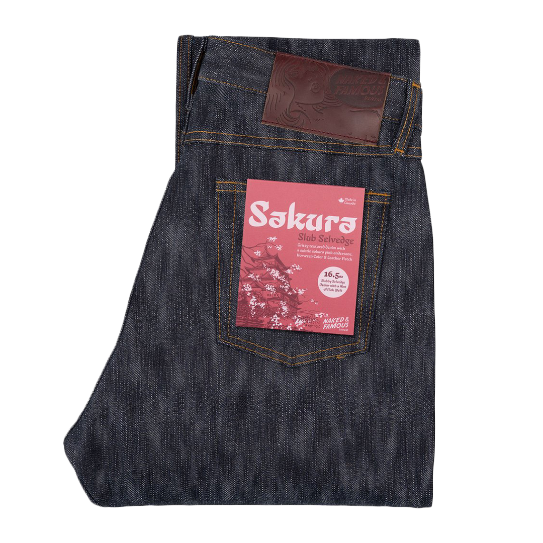 Naked & Famous Sakura Slub Selvedge Denim Jeans - Weird Guy Fit for Men | Raw Japanese Selvedge Jeans for Casual Wear & Street Style
