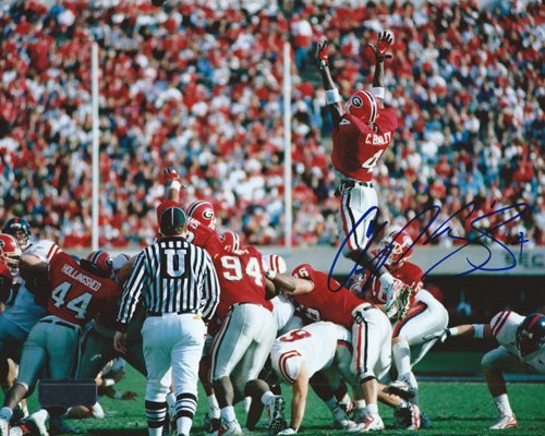 Champ Bailey Autographed Georgia Bulldogs 11x14 NCAA Photo - Signed in Blue Ink - Collectible Football Memorabilia - Perfect for Sports Fans, Man Cave Decor, and Game Room Display