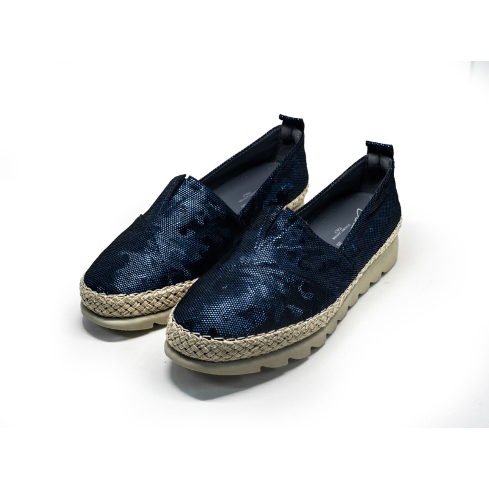 Barani Textured Leather Ballet Flats for Women - Comfortable Navy Blue Pumps 8938 230 | Perfect for Work, Office & Casual Wear