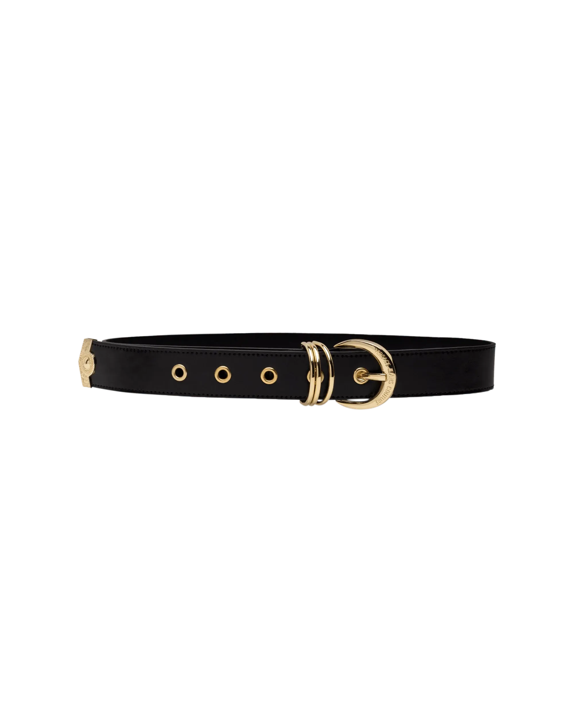 Stylish Gold Logo D-Ring Belt for Men & Women - Fashionable Adjustable Waist Belt for Jeans, Pants & Dresses | Perfect for Casual & Formal Outfits