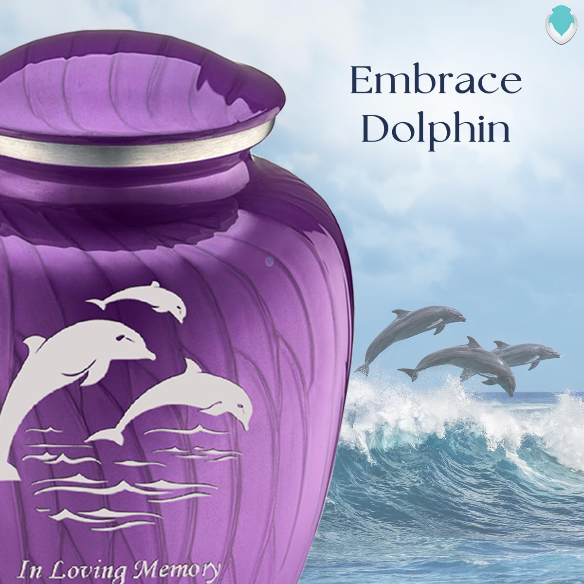 Personalized Dolphin Cremation Urn for Human Ashes - Large Pearl Purple Funeral Urn for Adults with Double Side Engraving (Holds 200 lbs) - Perfect for Memorial Services & Home Display