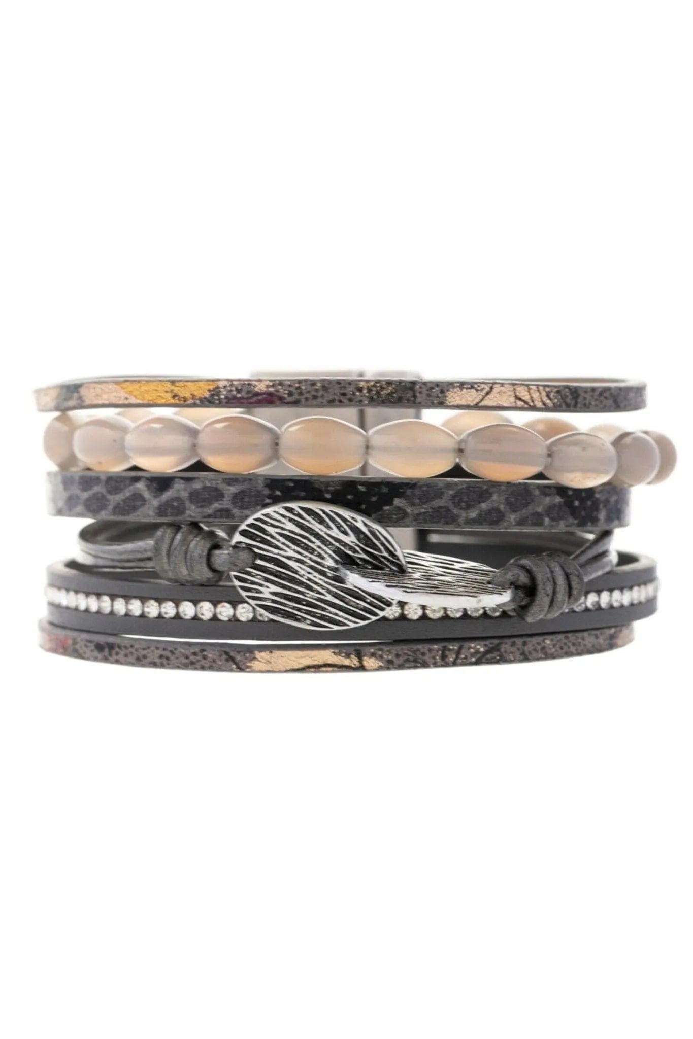 Handmade Beaded Leather Bracelet for Women - Boho Chic Rustic Style - Perfect for Casual Wear, Festivals & Gift Giving