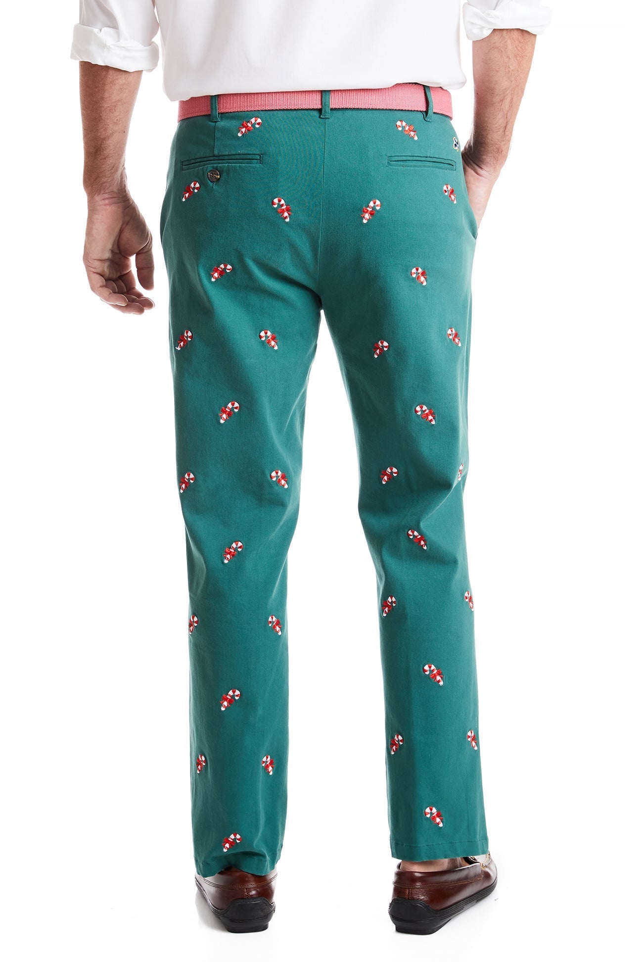 Stretch Twill Hunter Harbor Pant with Candy Cane Print - Comfortable Casual Pants for Outdoor Adventures and Holiday Gatherings
