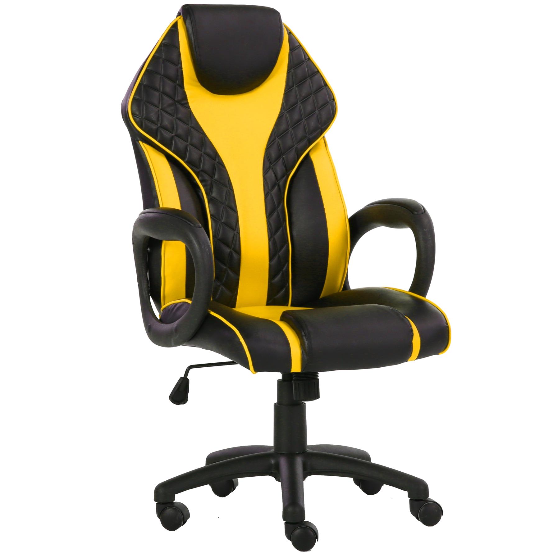 HAWK SERIES 058 Ergonomic Gaming Chair - Black & Yellow, High Back Racing Style with Lumbar Support for PC, Office, and Esports Gamers - Perfect for Long Gaming Sessions and Work Comfort